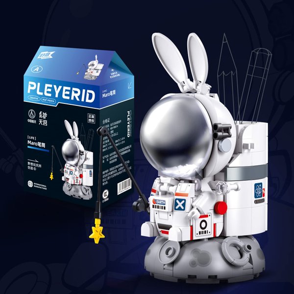 MEIEST Mini Astronaut Building Blocks Set,Creative Simulation Space Man Exploration Model Particle Construction Building Bricks Toy,Cute Home Decor,6+(Pen Container)