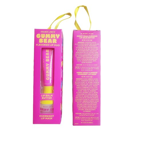 Trader Joe's Gummy Bear Flavored Lip Duo Set : Lip Balm Butter & Overnight Lip Mask