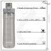 Opard Peak Water Bottle 20 Oz BPA Free Tritan Plastic Leak Proof Flip Top for School Kids Sports Gym Yoga Camping (Clear Grey)