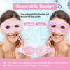 2 PCS Ice Eye Mask Reusable Ice Pack for Eyes,Hot Cold Compress Gel Bead Cooling Eye Mask with Eye Hole for Puffiness/Dark Circles/Eye Bags/Dry Eyes/Headaches/Migraines/Stress Relief (Pink)