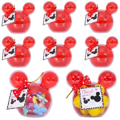 fozi cozi, 8 Pack Cartoon Mouse Party Favors for Kids 4-8 - Mouse Birthday Party Supplies, Candy Box Bags, Ice Cream Containers Bowls, Black