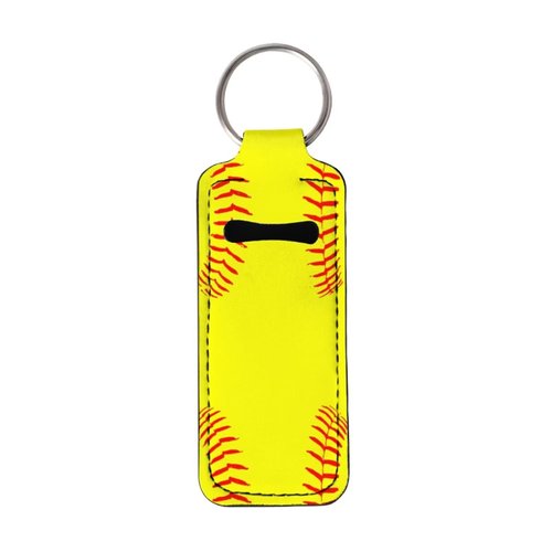 Baxinh Chapsticks Holder for Lipstick, Lip Balm Gloss Holder for Women Lippy Clip Chapstick Keychain with Softball Pattern