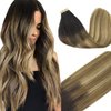 GOO GOO Tape in Hair Extensions Human Hair, 2/6/18 Balayage Brown to Dirty Blonde, 20inch 50g 20pcs, Thick Ends Straight Seamless Tape in, Invisible Tape in Hair Extensions Human Hair