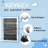 KevKev Lash Clusters Individual Lashes 3D Fluffy Eyelash Clusters 320 Pcs Cluster Lashes 30+40+50D Wispy Volume Lashes DIY Lash Extensions Thin Band & Soft (Fluffy 30+40+50D,D-8-16mix)