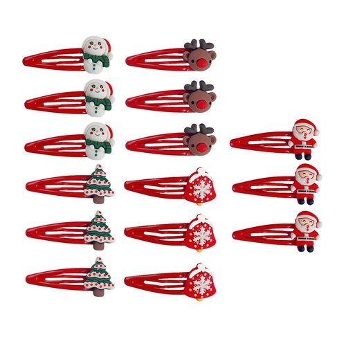 15 Pcs Christmas Hair Clips, Christmas Claw Clips, Red Hair Clips, Reindeer Hair Clip, Santa Hair Barrette, Metal Hair Clip, Christmas Snowman Hair Accessories for Women Girls