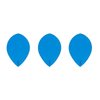3 Sets of Ruthless R4X (Standard/Slim/Pear/Kite) Dart Flights Plus 3 Sets of Black Nylon Dart Flight Protectors (Blue Pear)