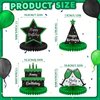 8 Pcs Birthday Centerpiece Table Decoration, Black and Green Happy Birthday Honeycomb Centerpieces Honeycomb Birthday Table Toppers for Men Women Party Supplies