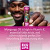 Eco Lips Mongo Kiss Organic Lip Balm 4 Pack Peppermint, Pomegranate, Vanilla Honey, Black Cherry - 100 Percent USDA Organic - Soothe, Moisturize Dry, Cracked and Chapped Lips - Made in USA