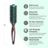 MINT Eco-Friendly Boar Bristle Round Brush for Blow Drying | Durable Blowout Styling Brush for All Hair Types | Ceramic Round Brush with Hand-Crafted Wooden Handle (20 mm)