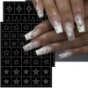 6 Sheets Airbrush Stencils Nail Stickers for Nail Art Heart Butterfly Flowers Flame Star Nail Art Stickers Hollow Nail Design Decals French Nail Guides for Women Manicure DIY French Tip Tools Supplies