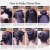 HOFASON Hair Bun Maker Donut 12 Pcs, Small Hair Donuts for Buns Ring Style Ballet Hair Bun Accessories Bulk Sock Bun Doughnut for Kids Girls Short & Thin hair Buns Mini Shaper(Size S/2.36 In, Brown)