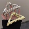 Triangle Hair Claw Clip Hollow Triangle Hair Clips Medium Metal Hair Claw for Women Girls Non-Slip Strong Grab Clips Shark Barrette Hair Clamps Hair Accessories for Thick Hair(Gold)
