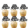 18pcs Black Glitter The Man The Myth The Legend Dessert Cupcake for Daddy Father's Day Theme Decor Supplies Man Male Happy Birthday Family Party Decorations