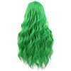 BERON Green Long Wigs Curly Wavy Women Wigs with Bangs Light Color Heat Resistant Synthetic Wigs for Cosplay or Daily Wigs Wig Cap Included
