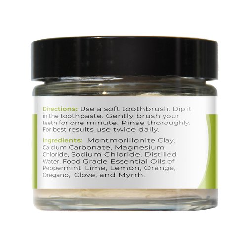 Viva Doria Fluoride Free Natural Toothpaste - Citrus Mint (3 oz Glass jar) Refreshes Mouth, Freshens Breath, Keeps Teeth and Gum Healthy