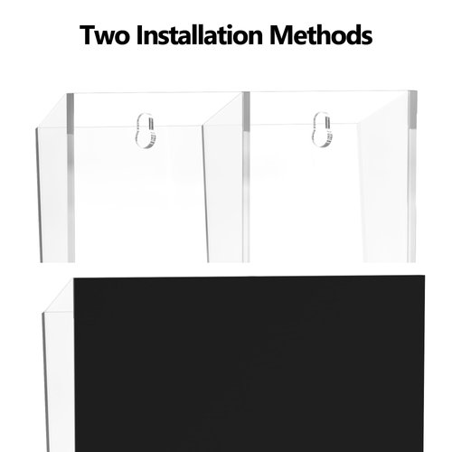 HBlife Acrylic Magnetic Dry Erase Marker Holder, 2 Compartments Whiteboard Marker Holder Pen Pencil Holder Storage Organizer Cup for Fridge, Whiteboard, Locker (1 Pack, 2 Installation Methods)