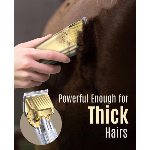 oneisall Cordless Horse Clippers,Low Noise 2 Speed Horse Grooming Clippers,Horse Trimmer Shaver Kit for Matted Long Hair,Detachable Stainless Steel Blade Horse Grooming Kit for Thick Coat