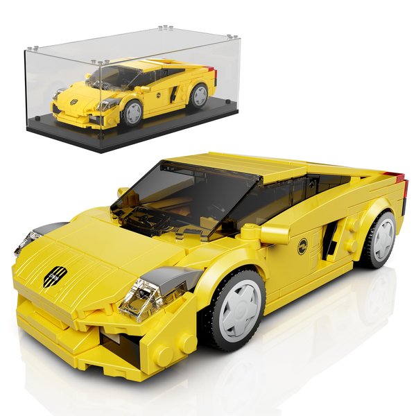 Mould King Speed Champion Car Building Sets, Model Car Set with Display Case, Racing Car for Boys 8+, 27076 Collectible Sports Car Kit Toy Blocks Display for Adults (342 Pieces)