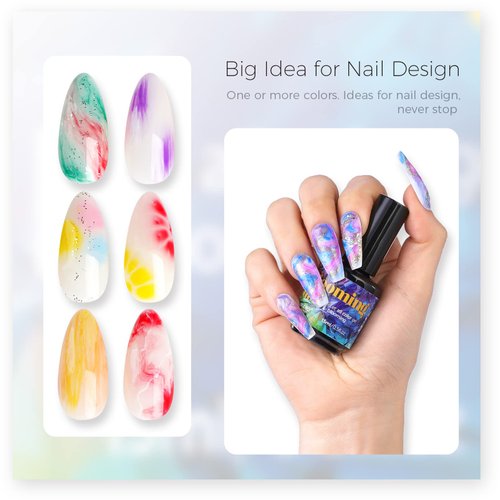 BURANO Nail Blooming Gel – UV LED Clear Blooming Gel Nail Polish for Spreading Effect 15ml 0.5 Floz with Nail Brush (clear)