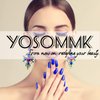 YOSOMMK Press on Nails Medium Almond Fake Nails Glossy Glue on Nails Silver 3D Swirl Acrylic Nails Artificial False Nails with Luxury Designs for Women