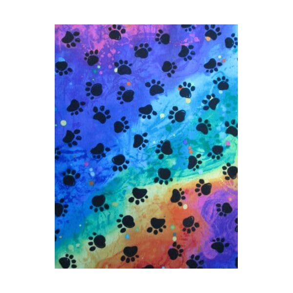 Cats Paws CAT Dog PAW Pattern Bright Colors Cotton Fabric BTHY Fabric