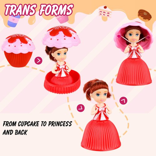 BoterLun 6PCS Mini Beautiful Cake Doll Toy,Surprise Transforming Scented Princess Dolls Gift Set for Children Kid Funny Game Gift for 3 Year Old Girls