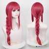Aicos Anime Long Pink Red Cosplay Braids Wigs for Women Long Wigs Cosplay + Free Cap
