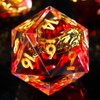 Ring DND Dice Set Sharp EdgeResin Dice,Golden Ring Inclusion Lord of The Rings D&D Dice RPG Role Playing Games, Dungeons and Dragons Polyhedral Dice Set（red）