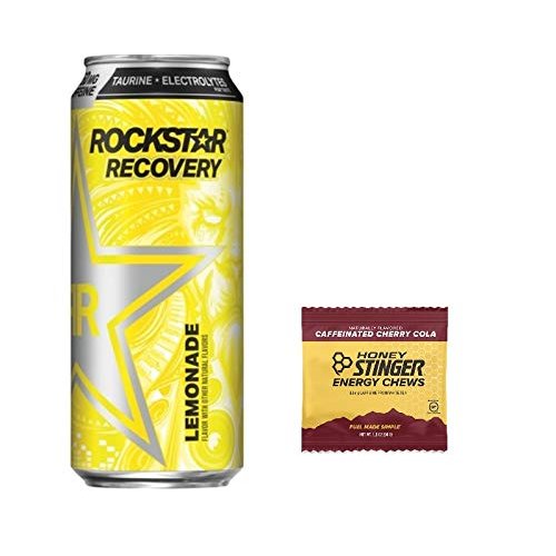 Rockstar Recovery Lemonade, 16 ounce (Pack of 16) and Stinger Energy Chews Cherry Cola