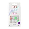 KISS Gel Fantasy, Press-On Nails, Nail glue included, Jelly Baby', Light Multicolor, Short Size, Coffin Shape, Includes 28 Nails, 2g Glue, 1 Manicure Stick, 1 Mini file