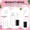 Jinei 150 Pcs Clear Empty Lip Balm Bottles 1.2ml Mini Lip Gloss Tubes, Refillable Lipstick Containers Transparent Plastic Clear Lipstick Tubes for Girl Women DIY Makeup Lip Sample Travel (Black)