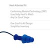 Howard Leight by Honeywell SmartFit Heat-Activated Detectable Corded Reusable Earplugs, 100-Pairs (SDT-30), Blue