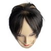 AYunhe Clip In Fetal Hair Bang Natural Human Hair Side Bangs Invisible Edge Replacement Fringe Forehead Hairline For Women Glueless Hair Extensions (Black, Lace 13x5 cm)