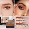 GEUUFEA 10 Colors Neutral Eyeshadow Palette, Matte and Shimmer Eye Makeup Palette, Highly Pigmented Blendable Eye Shadow Powder, Create a Glamorous Smoky Nude Makeup