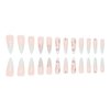 French Tip Press on Nails Long Stiletto Fake Nails Acrylic False Nails with Rhinestones Designs with Gold Foil Artificial Glue on Nails Green Nails Press ons Almond Stick on Nails for Women 24Pcs