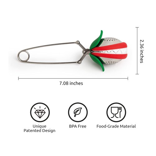 OTOTO Tea Trap Loose Tea Steeper - Tea Diffuser for Loose Tea Leaves - Cute Tea Infuser for Brewing Flavorful Teas - Tea Holder Loose Leaf Tea - Stainless Steel Kitchen Gadget Strainer with Fine Mesh