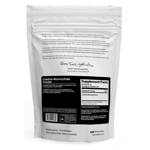 True Nutrition - Creatine Monohydrate Powder - Micronized Creatine Powder - Promotes Lean Muscle Growth, Muscular Strength, and Workout Intensity - Pre Workout and Post Workout Supplement (500 g)