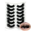 loladook Mink Lashes Fluffy Long 3D Faux Mink Lashes Wispy 20/25mm Big Dramatic Strip Lashes That Look Like Extensions Thick Cat Eye Lashes Pack False Eyelashes