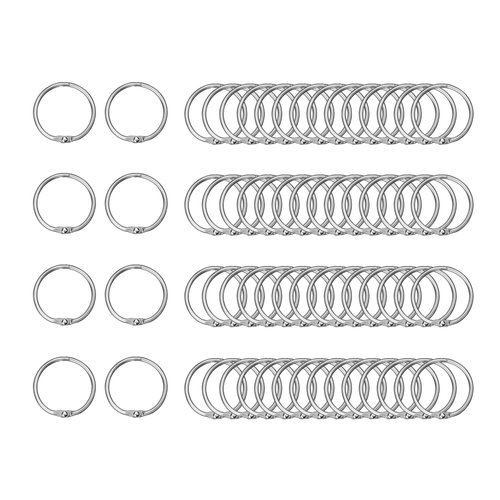 HAUTOCO 100pcs 0.75 Inch Loose Leaf Binder Rings, 3/4" Nickel Plated Metal Book Rings Keychain Key Rings for Flash Cards, Index Cards, Notebooks, School, Office, Home