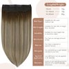 Fshine Hair Extensions Real Human Hair Balayage Walnut Brown to Ash Brown and Butter Blonde 18 Inch Invisible Wire Hair Extensions Straight Human Hair Layered Hairpiece 80g Hair Extensions Clip Ins
