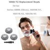 SH60 Replacement Head Blades Replace Part Upgraded Shaving Head Fit for Philips Series 6000 S6000 Men's Razor Fit for Norelco Shaver S6880/81, S6810/82, S6850/85, S6xxx Series with Cleaning Brush