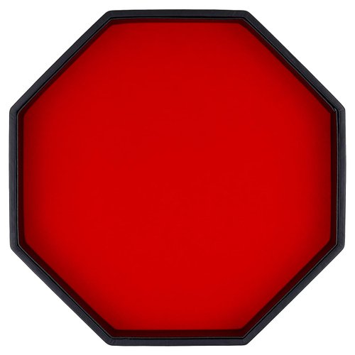 RERIVER Dice Rolling Tray, Felt Lined PU Leather Octagon Dice Tray for Dungeon Crawler Games, Red