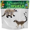 Gemini&Genius Raccoon Lemur Animal Action Figure Toy Set for Kids, Realistic and Details Wild Life Procyon Lotor Animal Toy Figurines for Kids Educational, Cake Toppers, Party Supplies (2 Friends)