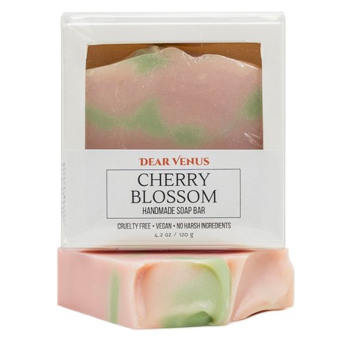 Dear Venus Handcraft Cold-Process Soap Bar, Cherry Blossom Scent (1 pack,) Handmade Body and Face Soap For Men And Women, Vegan, Cruelty Free, Made in USA, 4.2oz - Fresh Collection