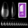 Gelike EC 552PCS Soft Gel Nail Tips Kit - 12 Sizes Clear Cover Full Nail Extensions - Medium Almond Pre-shaped Acrylic False Gelly Nail Tips for DIY Salon Gift Nail Extensions