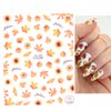 6sheets Fall Nail Stickers for Nail Art 3D Self Adhesive Maple Leaf Nail Art Stickers with Tweezers Fiery Red Maple Leaves Nail Decals Autumn Nail Design Stickers for Women Girl DIY Nail Decoration