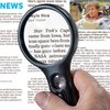SeeZoom Lighted Magnifying Glass 3X 45x Magnifier Lens - Handheld Magnifying Glass with Light for Reading Small Prints, map, Coins and Jewelry - LED Magnifying Glass