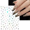 Shiny Crystal Heart Sun Moon Star Nail Stickers for Nail Art,6 Sheets Silver Gold Black Heart Sun Moon Stars Nail Decals 3D Self-Adhesive Nail Designs Sticker for Acrylic Natural Nail Decoration DIY