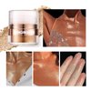 Kyannkara Glitter Body Highlighter Powder Body Shimmer Sparkle Face Highlighter Powder for Face Eyes Body Glow Makeup With sponge head（ Golden）