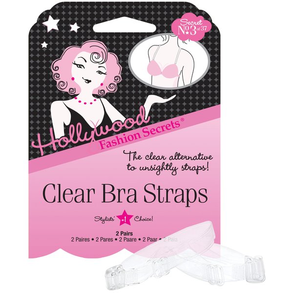 Hollywood Fashion Secrets Clear Bra Straps, 2 Pairs, Discreet And Comfortable Invisible Support